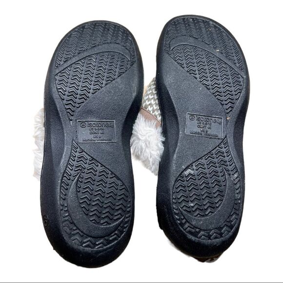 Isotoner Tweed Slippers 9.5-10 memory Foam faux fur - Picture 5 of 5